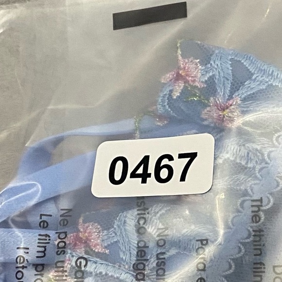 New! For Love and Lemons Bluebell Garter Belt with Clips Blue 10467 - Picture 8 of 8